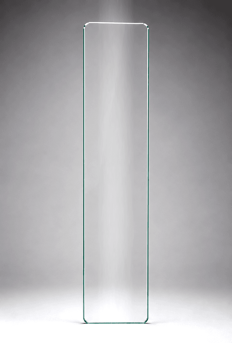 Standard 12mm toughened glass frameless pool fence panel, 250mm wide x 1200H, used as a narrow infill or end-of-run panel.