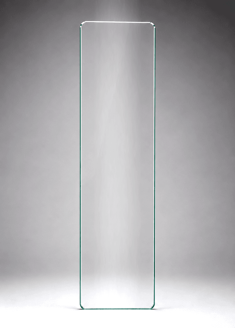 Standard 12mm toughened glass frameless pool fence panel, 300mm wide x 1200H, used as a narrow infill or end-of-run panel.