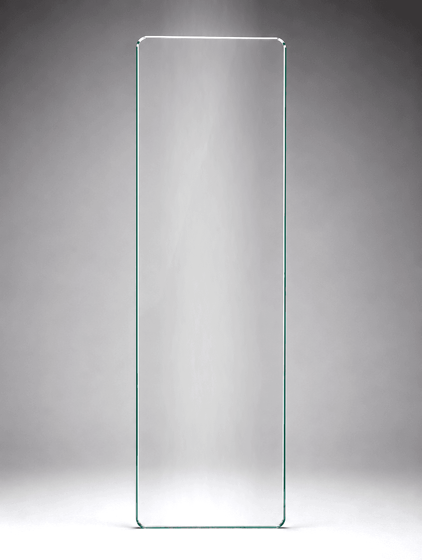 Standard 12mm toughened glass frameless pool fence panel, 350mm wide x 1200H, used as a narrow infill or end-of-run panel.