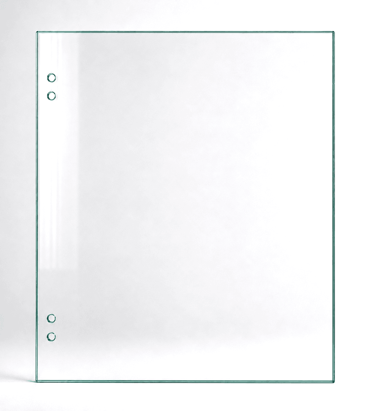 Master Range 12mm toughened glass hinge panel, 1000mm wide x 1200H, takes a Master Range 8mm gate on spring (non soft-close) hinges.