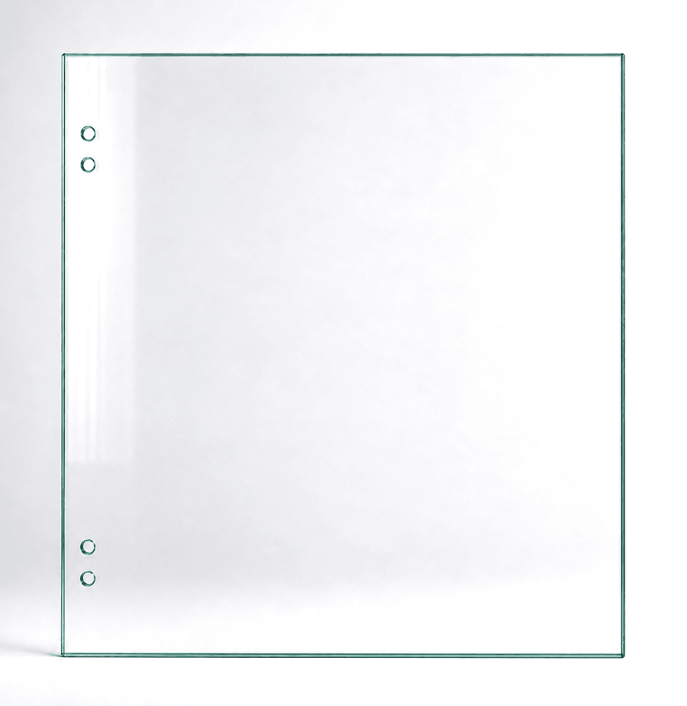 Master Range 12mm toughened glass hinge panel, 1100mm wide x 1200H, takes a Master Range 8mm gate on spring (non soft-close) hinges.