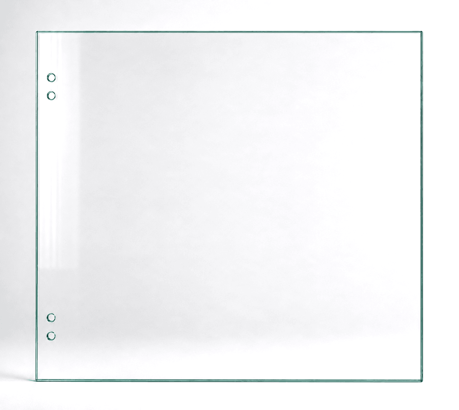Master Range 12mm toughened glass hinge panel, 1300mm wide x 1200H, takes a Master Range 8mm gate on spring (non soft-close) hinges.