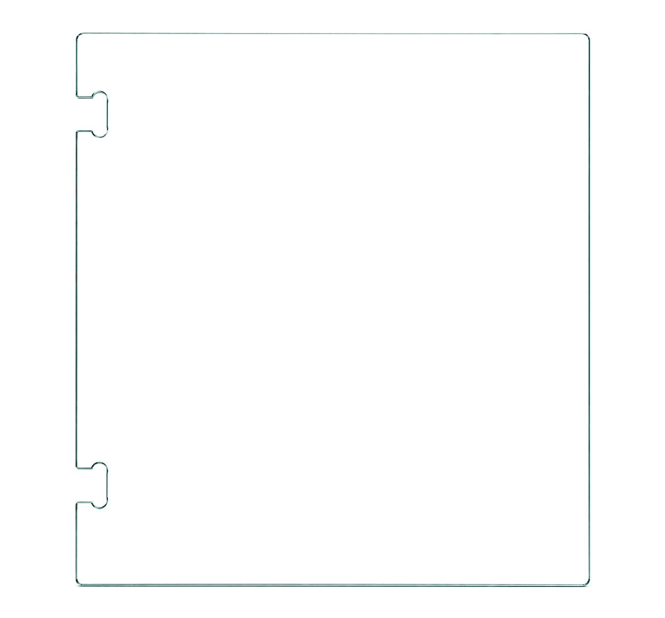 Soft-close hinge panel for Atlantic & Polaris gates - 12mm toughened glass, 1100mm wide x 1200H, takes a 12mm Polaris gate on soft-close hinges.