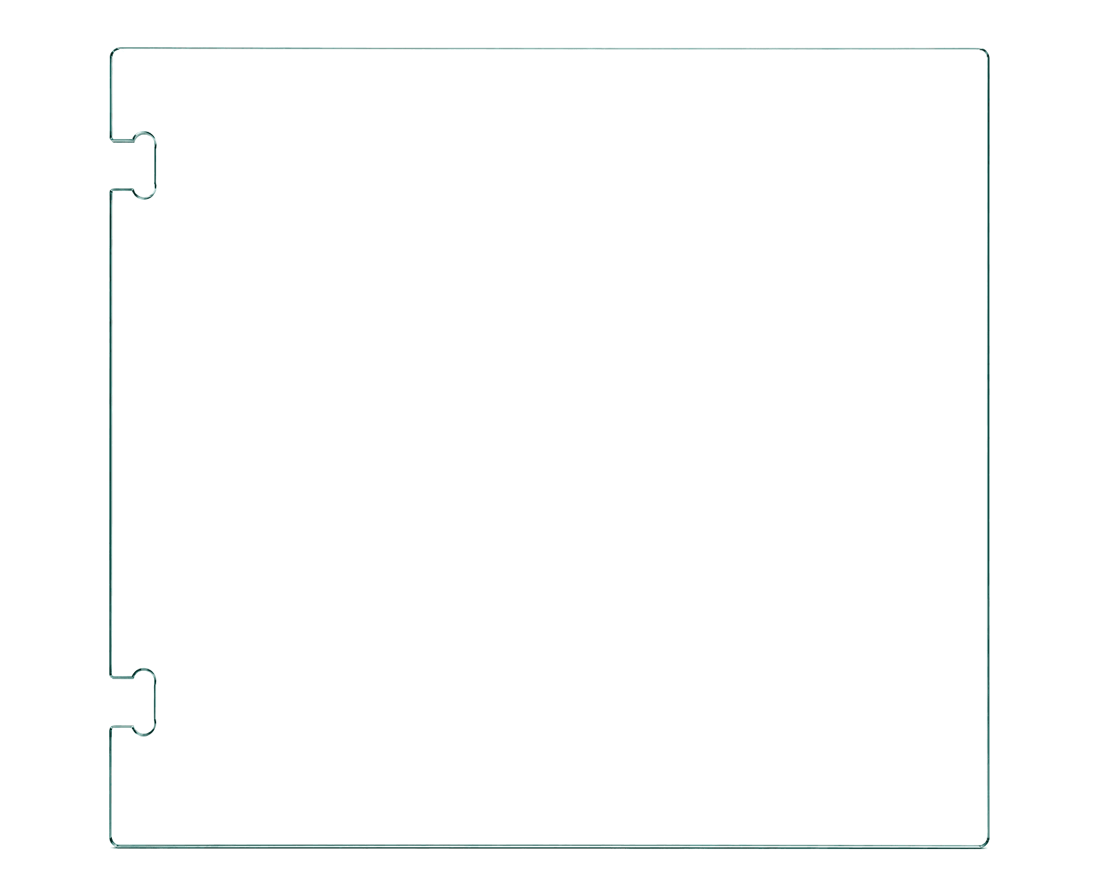 Soft-close hinge panel for Atlantic & Polaris gates - 12mm toughened glass, 1300mm wide x 1200H, takes a 12mm Polaris gate on soft-close hinges.